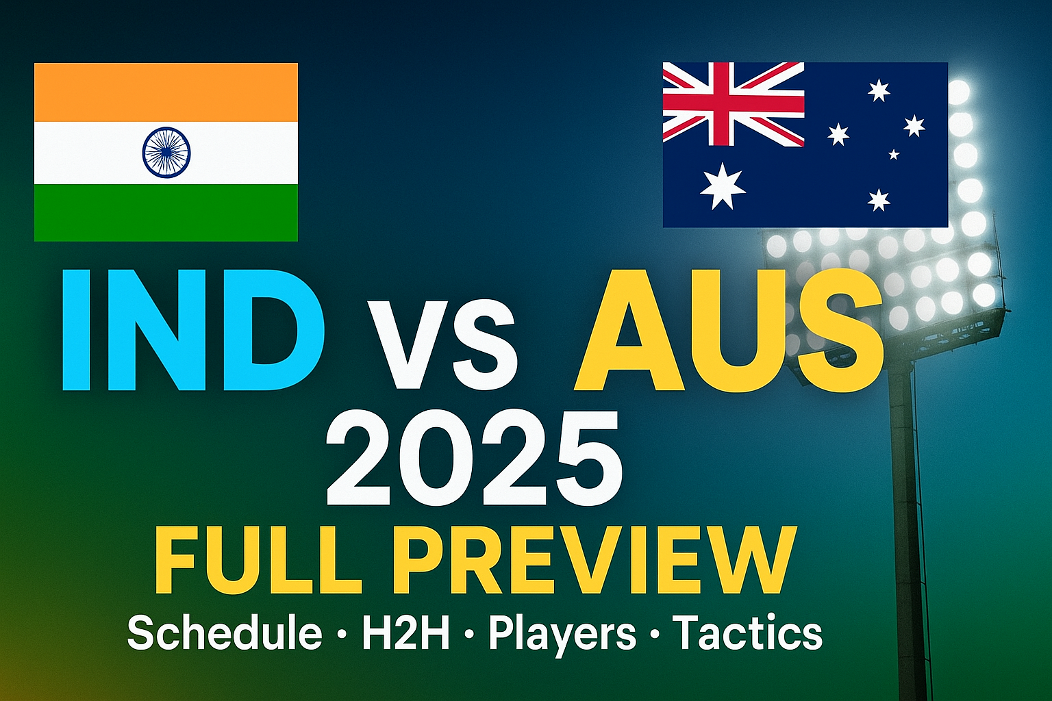 India tour of Australia 2025 — Complete Preview: Schedule, H2H Trends, Form, Venues, Tactics & Players to Watch